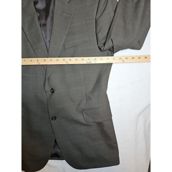 Jos. A. Bank Blazer Mens 42R Brown Wool Plaid Sport Coat Jacket 2 Button - Picture 5 of 9